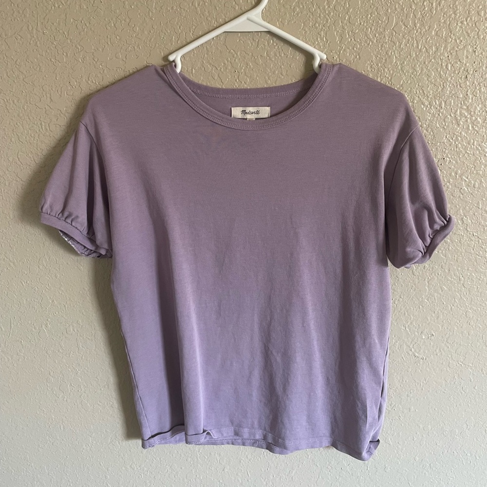 purple puff sleeve top
